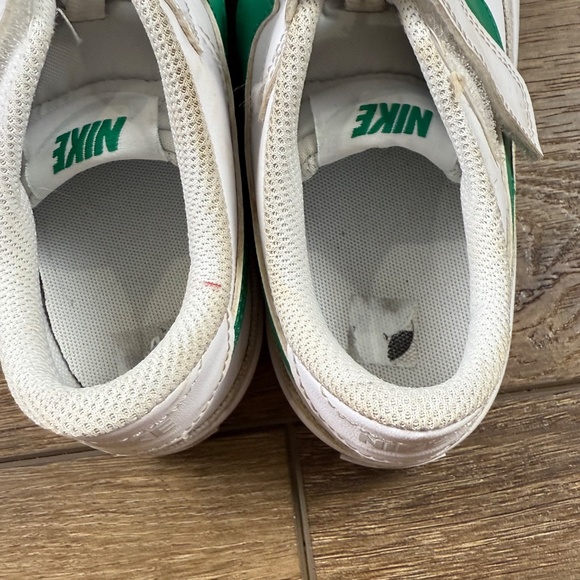 Nike Little Kids Court Legacy Leather Sneakers White/Green 1Y Velcro School - Picture 8 of 11